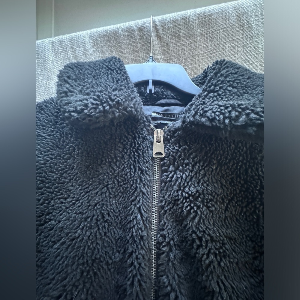 Urban outfitters black oversized teddy jacket size medium - Picture 3 of 8